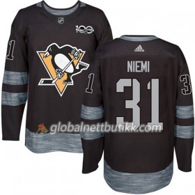 Pittsburgh Penguins Hockeydrakt Antti Niemi 31 1917-2017 100th Anniversary Svart Adidas Authentic - Herre